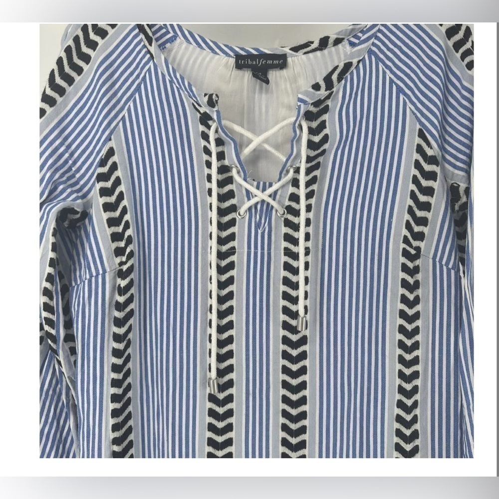 Tribal Femme Bohemian Resort Dress Cotton Blend Women’s  Size XS Pockets Beach - Picture 8 of 8